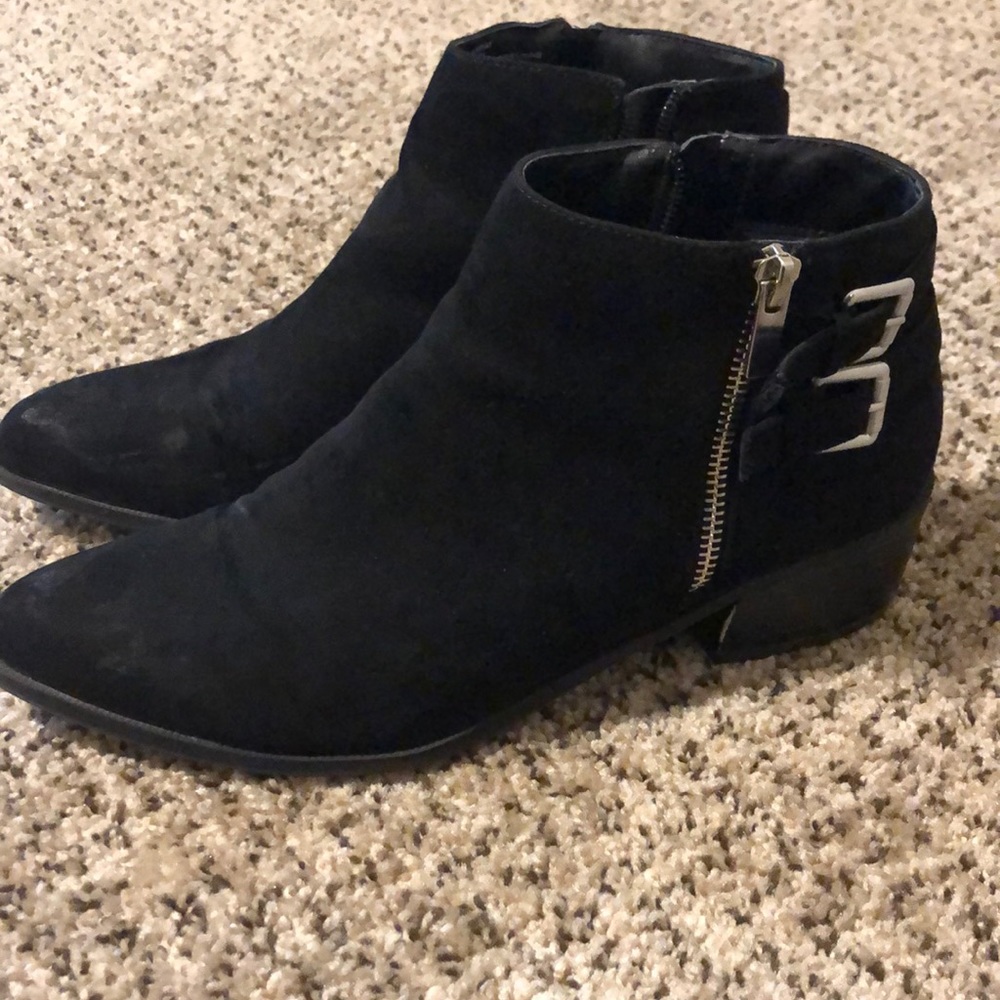 Black booties, size 8